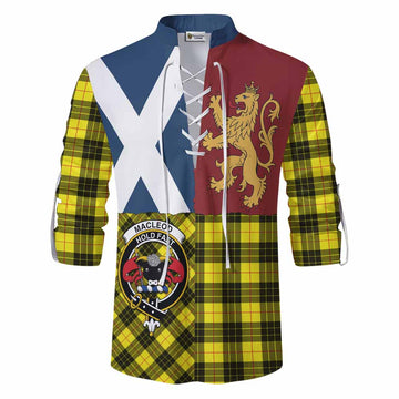 MacLeod (McLeod) Crest Tartan Ghillie Shirt with Lion Rampant Saltire Style