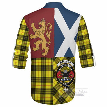 MacLeod (McLeod) Crest Tartan Ghillie Shirt with Lion Rampant Saltire Style