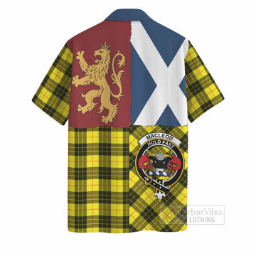 MacLeod (McLeod) Crest Tartan Hawaiian Shirt with Lion Rampant Saltire Style