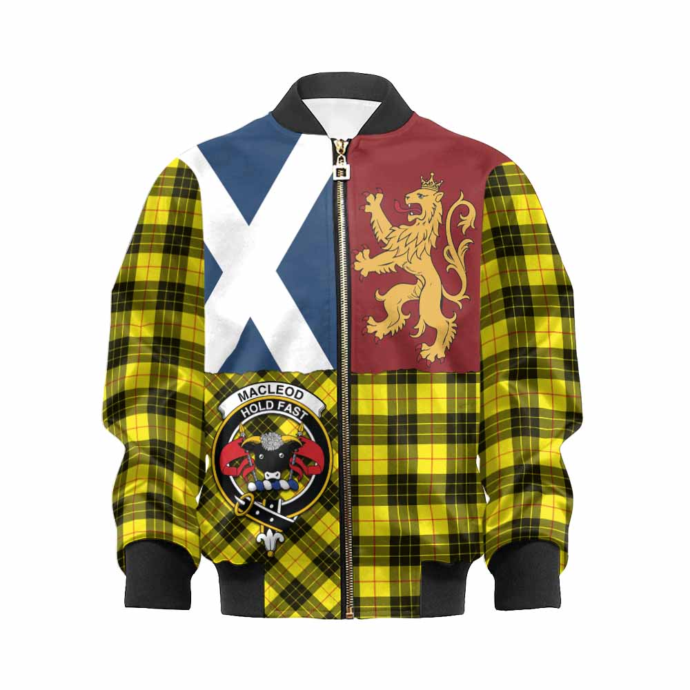 MacLeod (McLeod) Crest Tartan Kid Bomber Jacket with Lion Rampant Saltire Style - Tartan Vibes Clothing