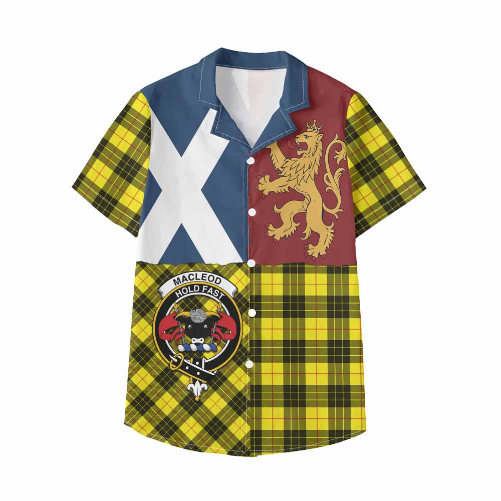 MacLeod (McLeod) Crest Tartan Kid Hawaiian Shirt with Lion Rampant Saltire Style - Tartan Vibes Clothing