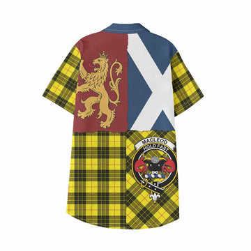 MacLeod (McLeod) Crest Tartan Kid Hawaiian Shirt with Lion Rampant Saltire Style