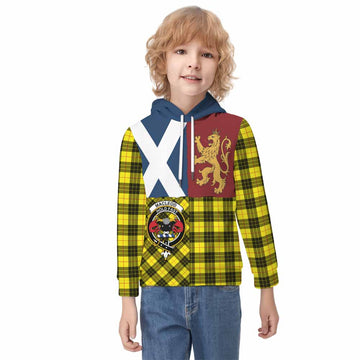 MacLeod (McLeod) Crest Tartan Kid Hoodie with Lion Rampant Saltire Style