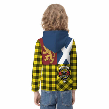 MacLeod (McLeod) Crest Tartan Kid Hoodie with Lion Rampant Saltire Style