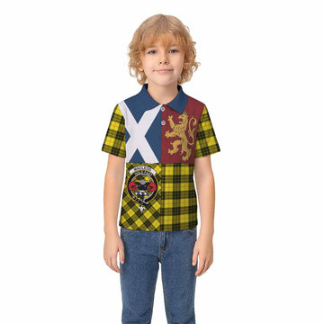 MacLeod (McLeod) Crest Tartan Kid Polo Shirt with Lion Rampant Saltire Style