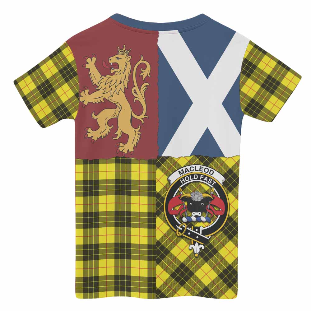 MacLeod (McLeod) Crest Tartan Kid T-shirt with Lion Rampant Saltire Style - Tartan Vibes Clothing