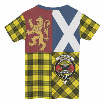 MacLeod (McLeod) Crest Tartan Kid T-shirt with Lion Rampant Saltire Style - Tartan Vibes Clothing