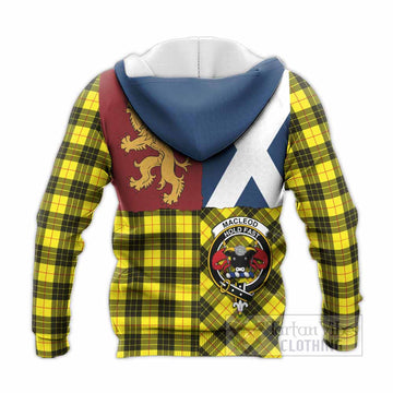 MacLeod (McLeod) Crest Tartan Knitted Hoodie with Lion Rampant Saltire Style