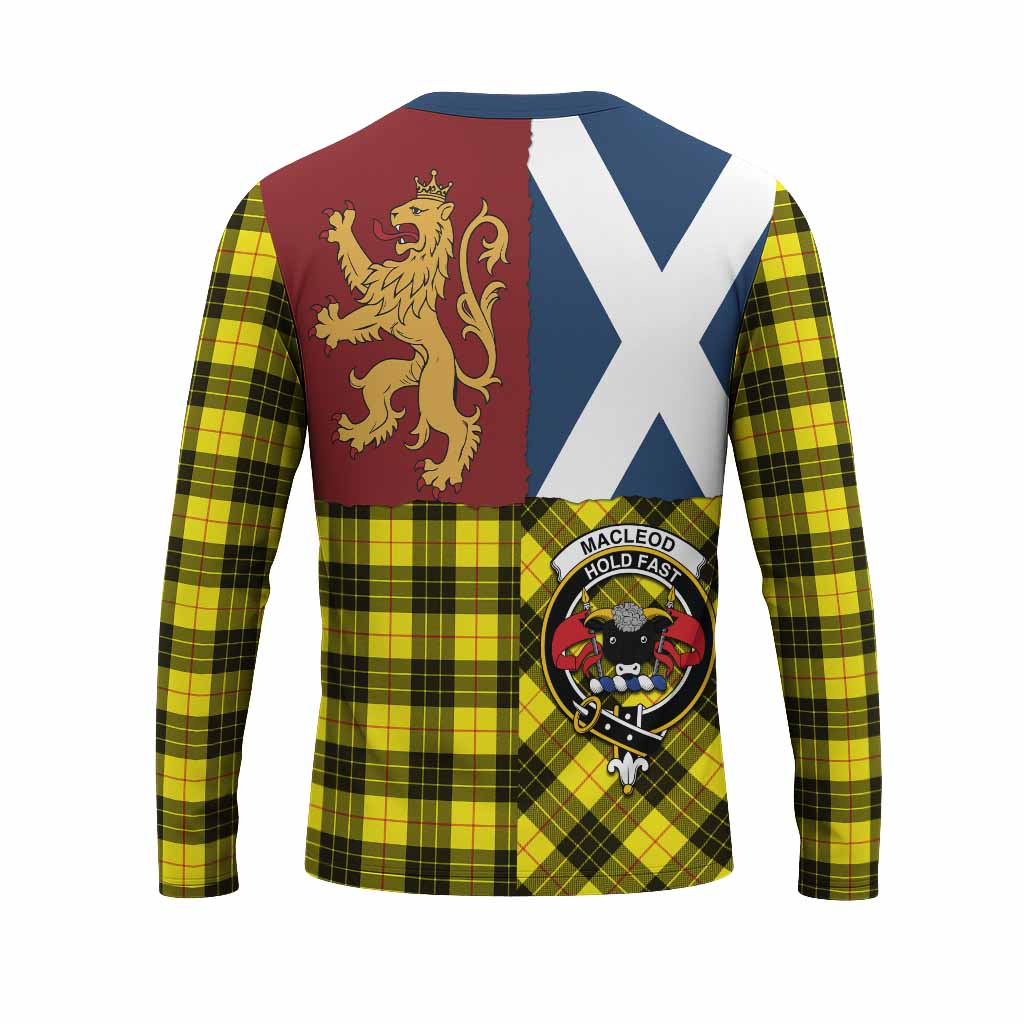 MacLeod (McLeod) Crest Tartan Long Sleeve T-Shirt with Lion Rampant Saltire Style