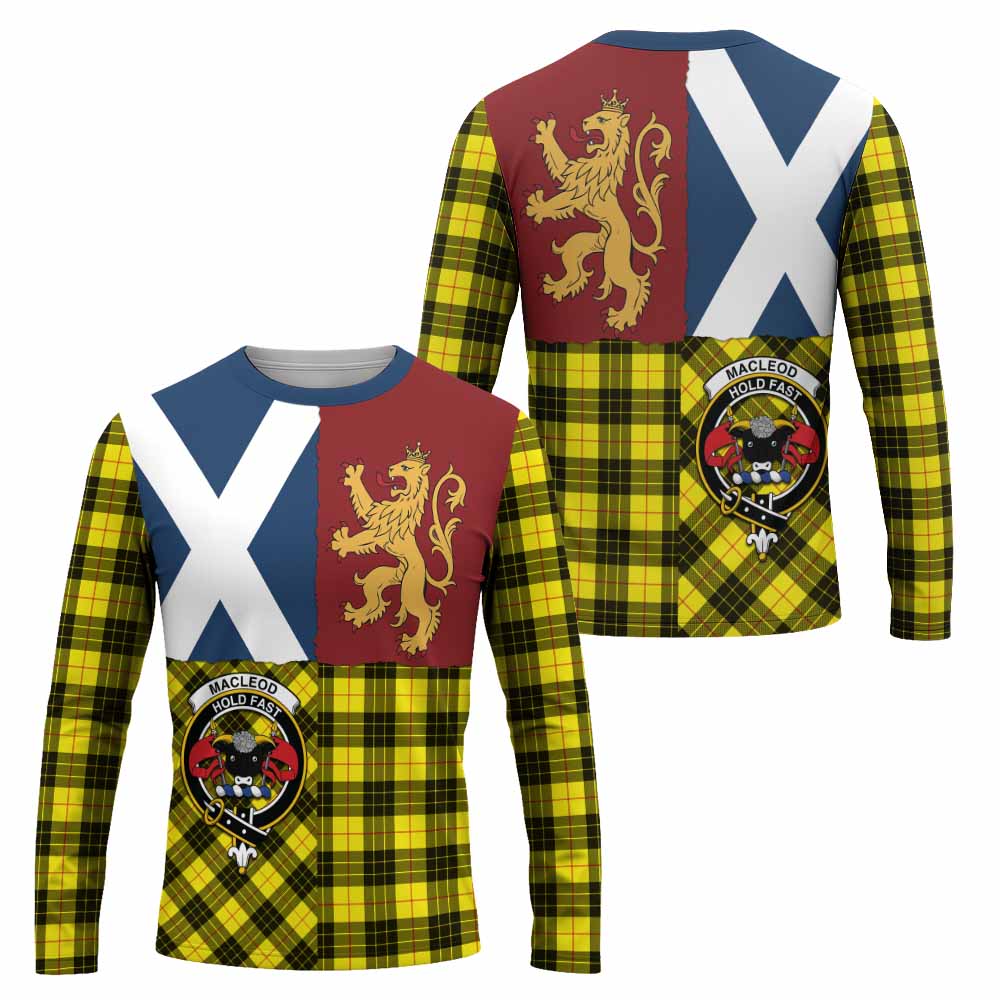 MacLeod (McLeod) Crest Tartan Long Sleeve T-Shirt with Lion Rampant Saltire Style