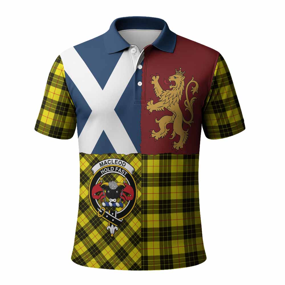 MacLeod (McLeod) Crest Tartan Polo Shirt with Lion Rampant Saltire Style