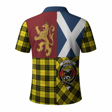 MacLeod (McLeod) Crest Tartan Polo Shirt with Lion Rampant Saltire Style