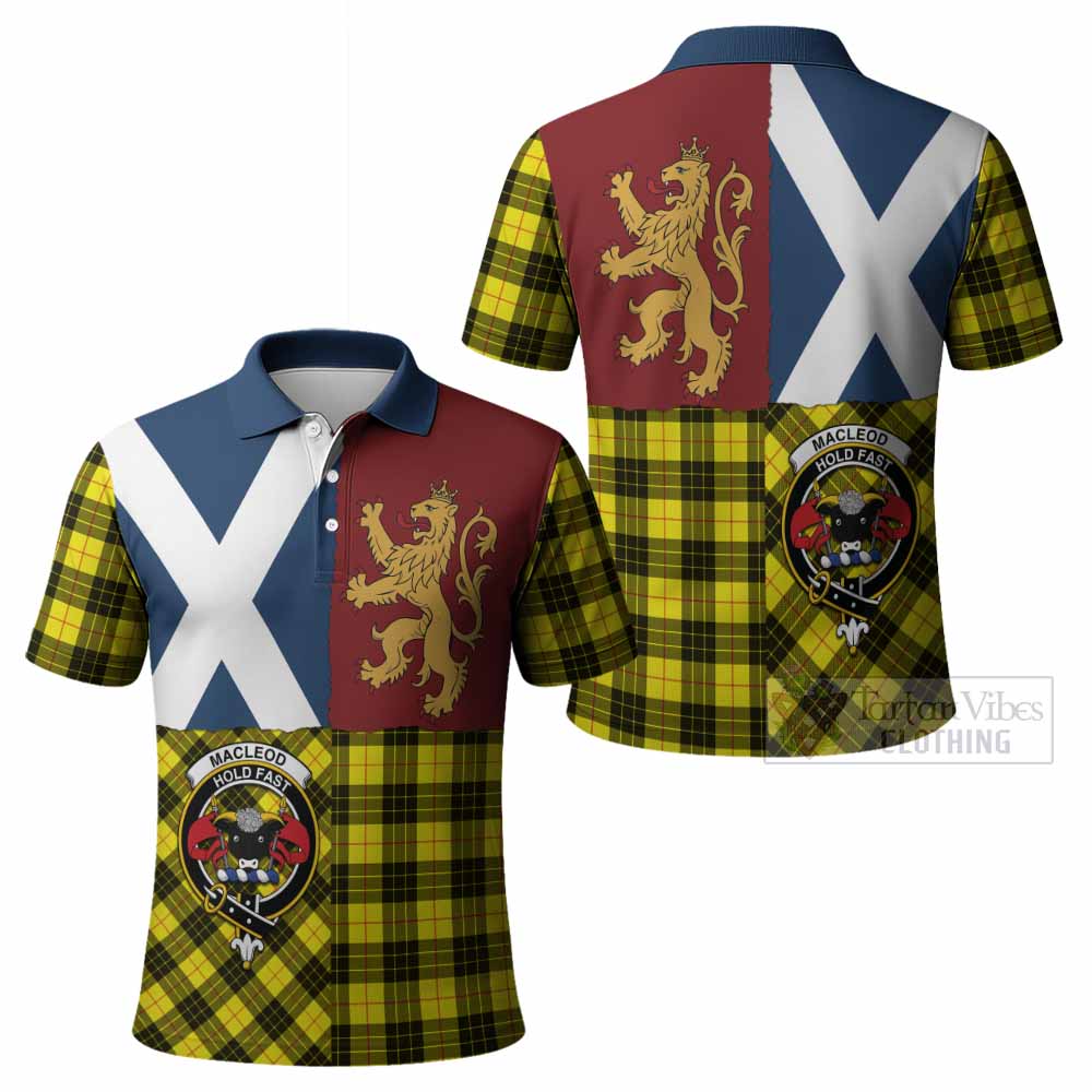 MacLeod (McLeod) Crest Tartan Polo Shirt with Lion Rampant Saltire Style