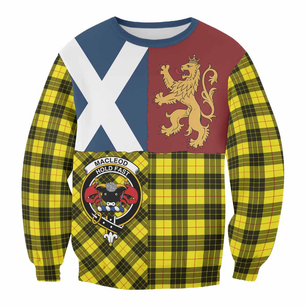 MacLeod (McLeod) Crest Tartan Sweatshirt with Lion Rampant Saltire Style