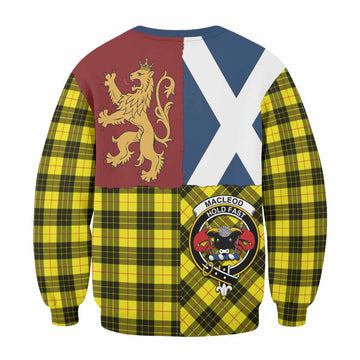 MacLeod (McLeod) Crest Tartan Sweatshirt with Lion Rampant Saltire Style