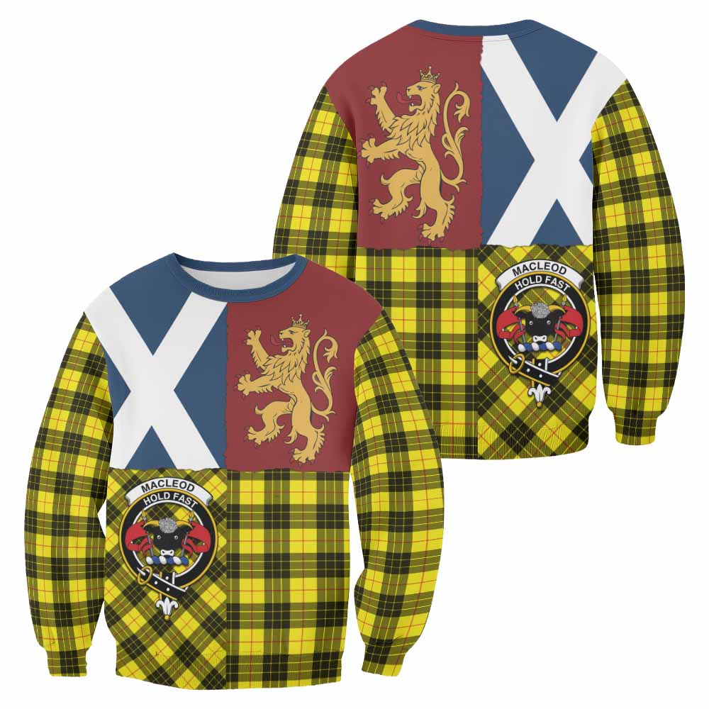 MacLeod (McLeod) Crest Tartan Sweatshirt with Lion Rampant Saltire Style