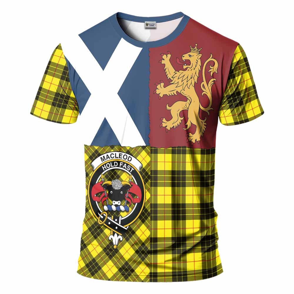 MacLeod (McLeod) Crest Tartan T-Shirt with Lion Rampant Saltire Style
