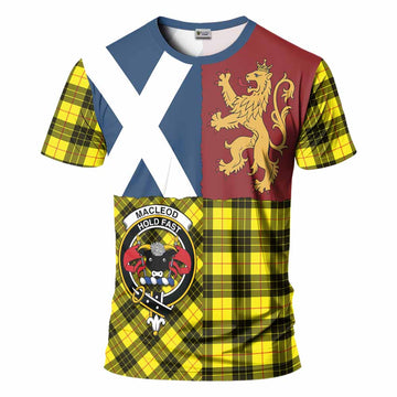 MacLeod (McLeod) Crest Tartan T-Shirt with Lion Rampant Saltire Style