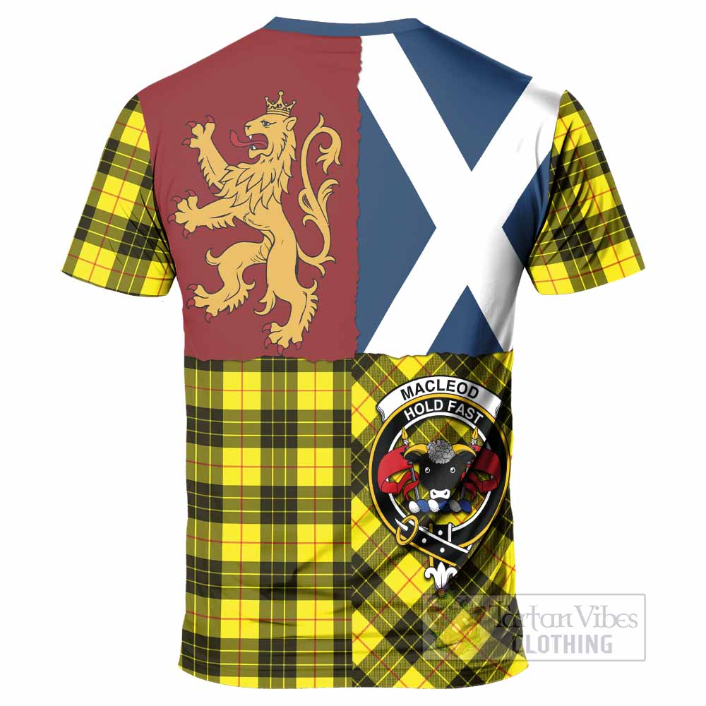 MacLeod (McLeod) Crest Tartan T-Shirt with Lion Rampant Saltire Style