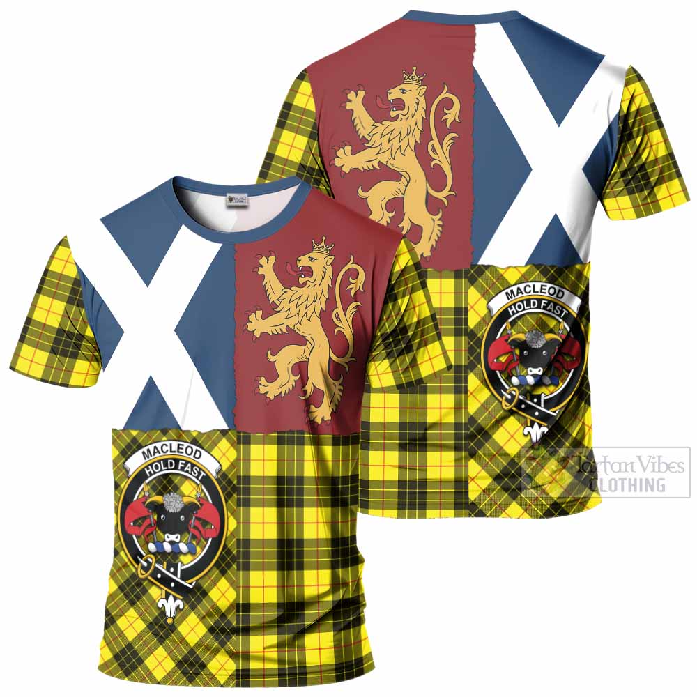 MacLeod (McLeod) Crest Tartan T-Shirt with Lion Rampant Saltire Style