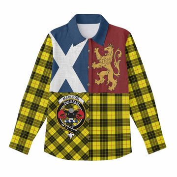 MacLeod (McLeod) Crest Tartan Women Casual Shirt with Lion Rampant Saltire Style