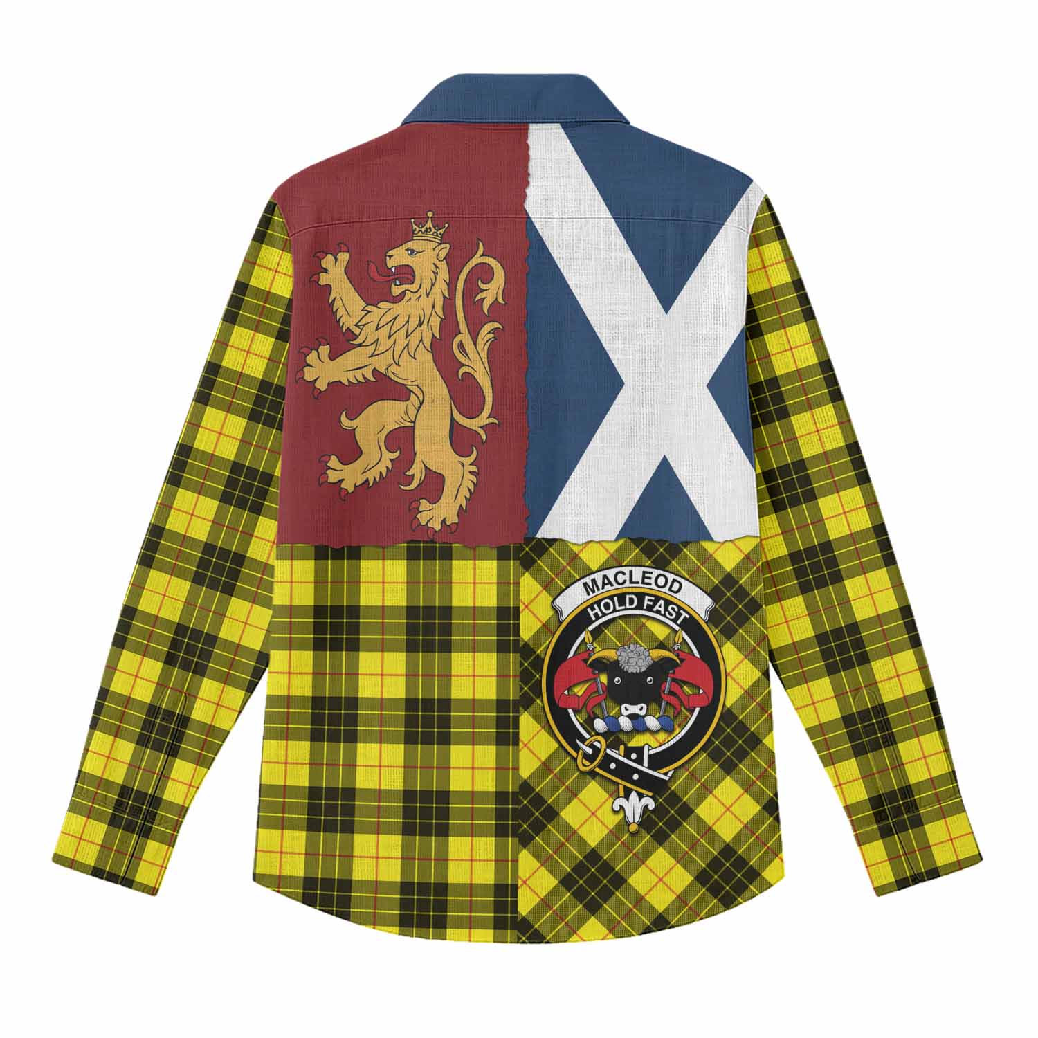 MacLeod (McLeod) Crest Tartan Women Casual Shirt with Lion Rampant Saltire Style