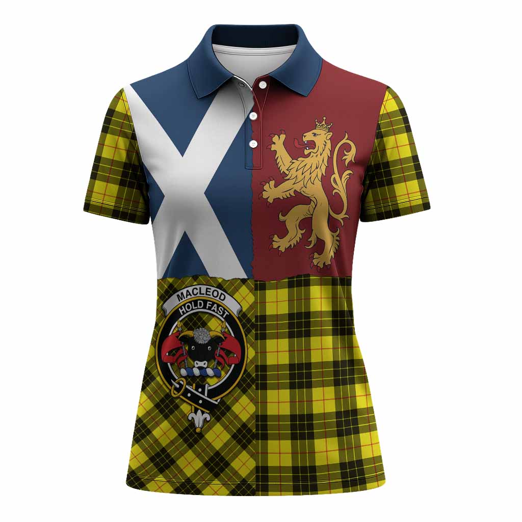 MacLeod (McLeod) Crest Tartan Women Polo Shirt with Lion Rampant Saltire Style