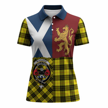 MacLeod (McLeod) Crest Tartan Women Polo Shirt with Lion Rampant Saltire Style