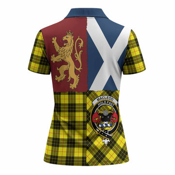 MacLeod (McLeod) Crest Tartan Women Polo Shirt with Lion Rampant Saltire Style