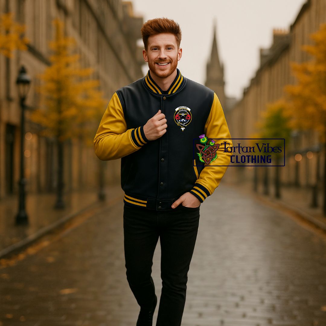 MacLeod (McLeod) Family Crest Leather Bomber Jacket Lion Rampant Alba Gu Brath Style