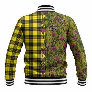 MacLeod (McLeod) Family Crest Tartan Baseball Jacket Scottish Thistle Flower Pattern Half Style