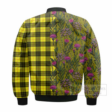 MacLeod (McLeod) Family Crest Tartan Bomber Jacket Scottish Thistle Flower Pattern Half Style