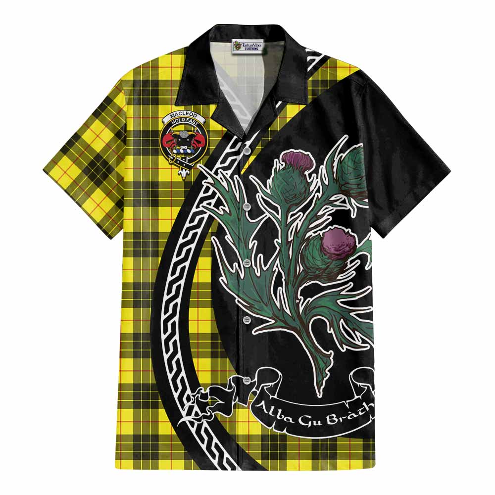 MacLeod (McLeod) Family Crest Tartan Cotton Hawaiian Shirt Alba Thistle Inspired - Tartan Vibes Clothing