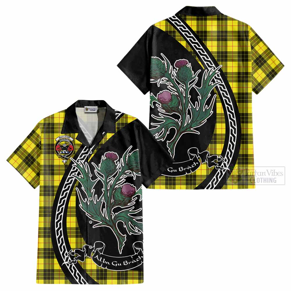MacLeod (McLeod) Family Crest Tartan Cotton Hawaiian Shirt Alba Thistle Inspired - Tartan Vibes Clothing