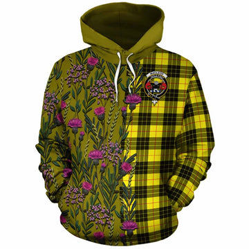 MacLeod (McLeod) Family Crest Tartan Cotton Hoodie Scottish Thistle Flower Pattern Half Style