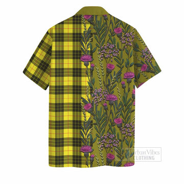 MacLeod (McLeod) Family Crest Tartan Hawaiian Shirt Scottish Thistle Flower Pattern Half Style - Tartan Vibes Clothing