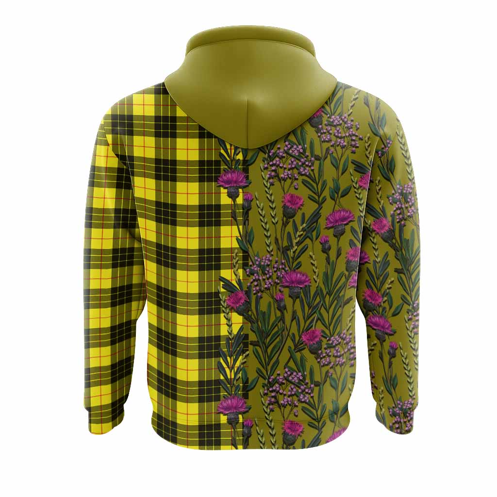 MacLeod (McLeod) Family Crest Tartan Hoodie Scottish Thistle Flower Pattern Half Style - Tartan Vibes Clothing