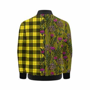 MacLeod (McLeod) Family Crest Tartan Kid Bomber Jacket Scottish Thistle Flower Pattern Half Style - Tartan Vibes Clothing