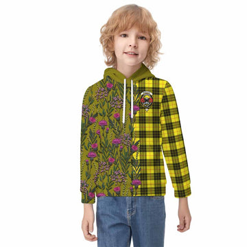 MacLeod (McLeod) Family Crest Tartan Kid Hoodie Scottish Thistle Flower Pattern Half Style - Tartan Vibes Clothing