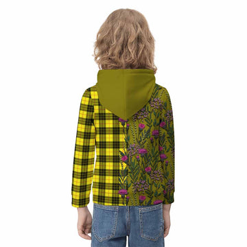MacLeod (McLeod) Family Crest Tartan Kid Hoodie Scottish Thistle Flower Pattern Half Style - Tartan Vibes Clothing