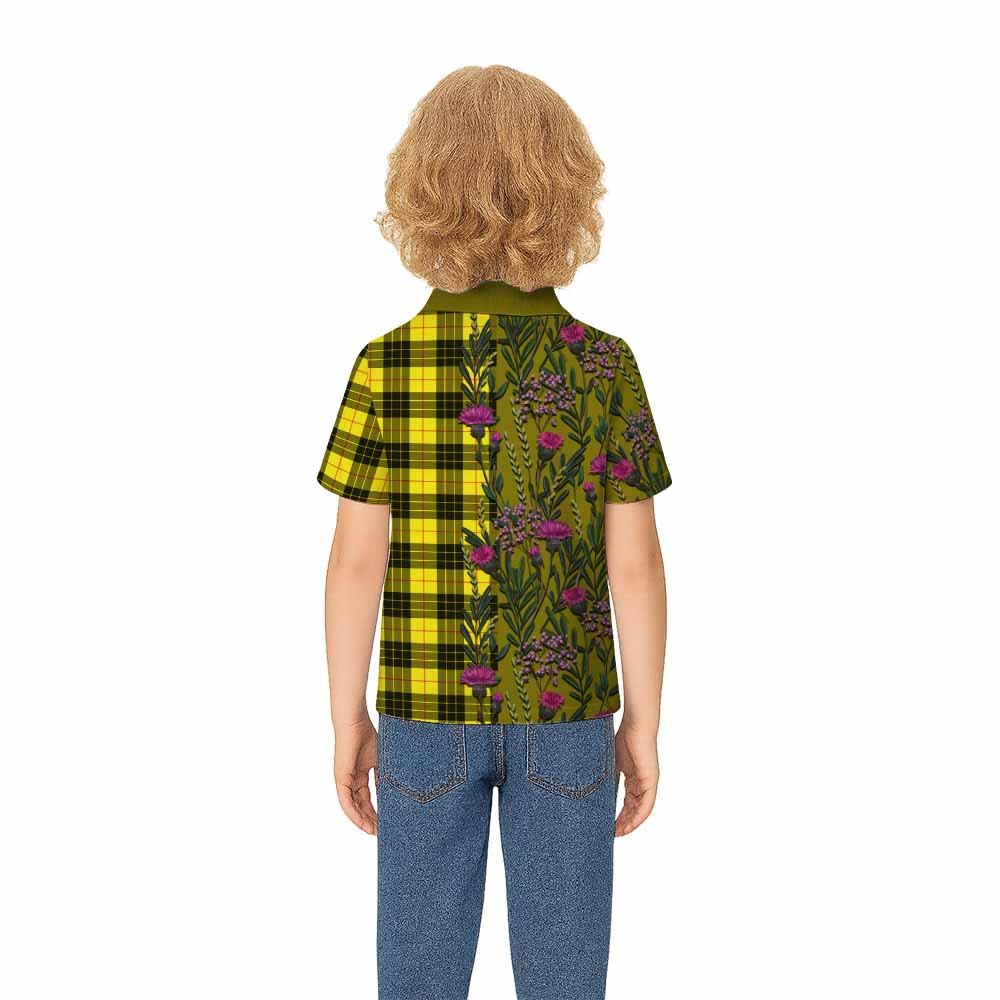MacLeod (McLeod) Family Crest Tartan Kid Polo Shirt Scottish Thistle Flower Pattern Half Style - Tartan Vibes Clothing