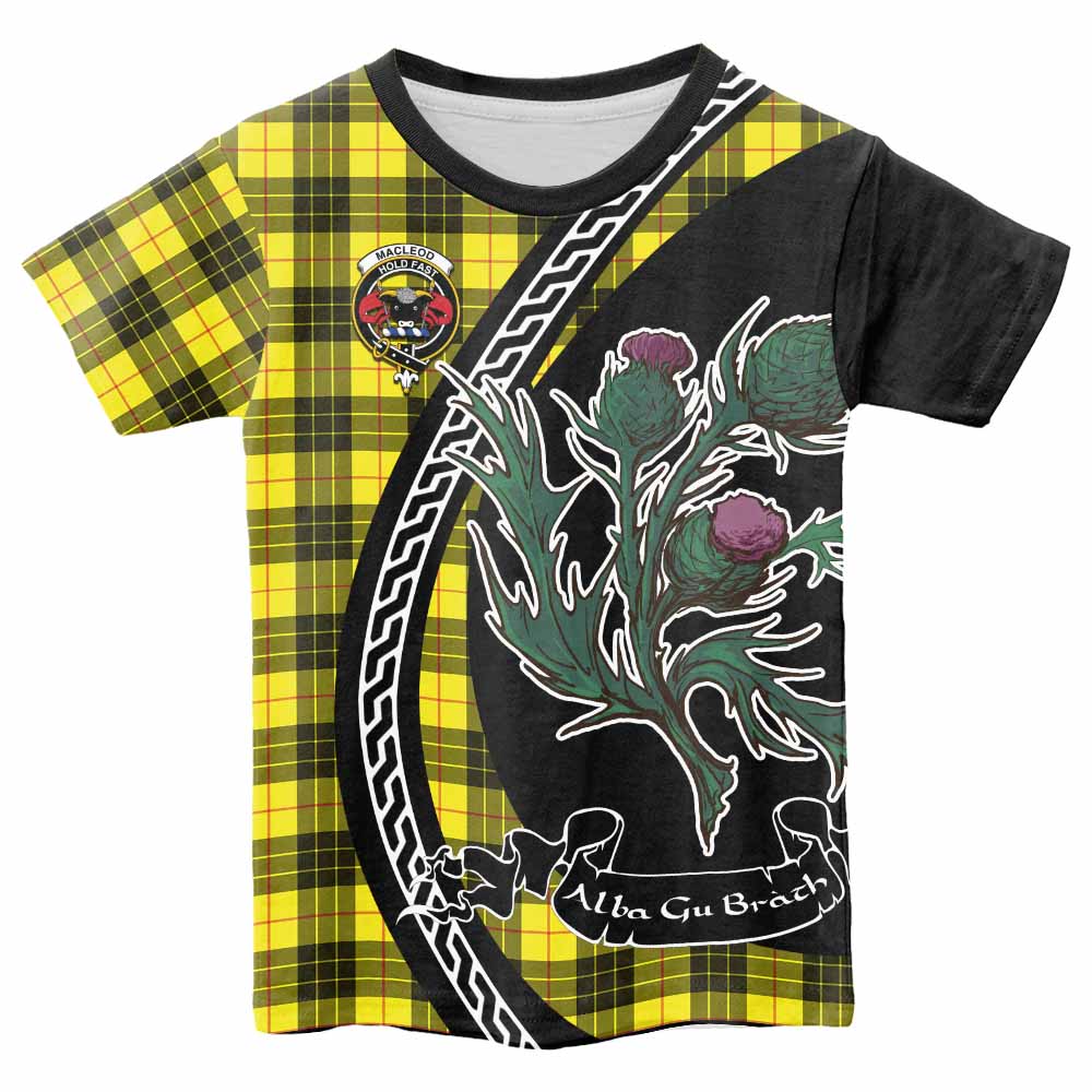 MacLeod (McLeod) Family Crest Tartan Kid T-shirt Alba Thistle Inspired - Tartan Vibes Clothing
