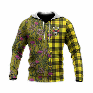 MacLeod (McLeod) Family Crest Tartan Knitted Hoodie Scottish Thistle Flower Pattern Half Style