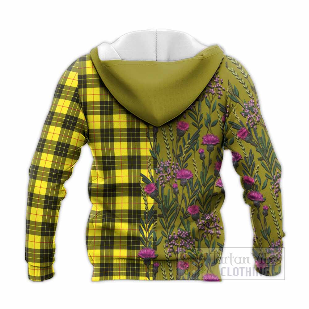 MacLeod (McLeod) Family Crest Tartan Knitted Hoodie Scottish Thistle Flower Pattern Half Style - Tartan Vibes Clothing
