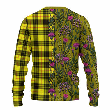 MacLeod (McLeod) Family Crest Tartan Knitted Sweater Scottish Thistle Flower Pattern Half Style