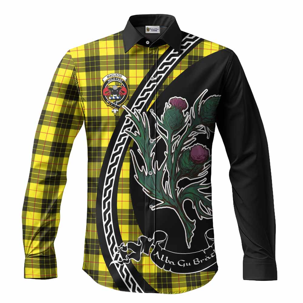 MacLeod (McLeod) Family Crest Tartan Long Sleeve Button Shirts Alba Thistle Inspired - Tartan Vibes Clothing