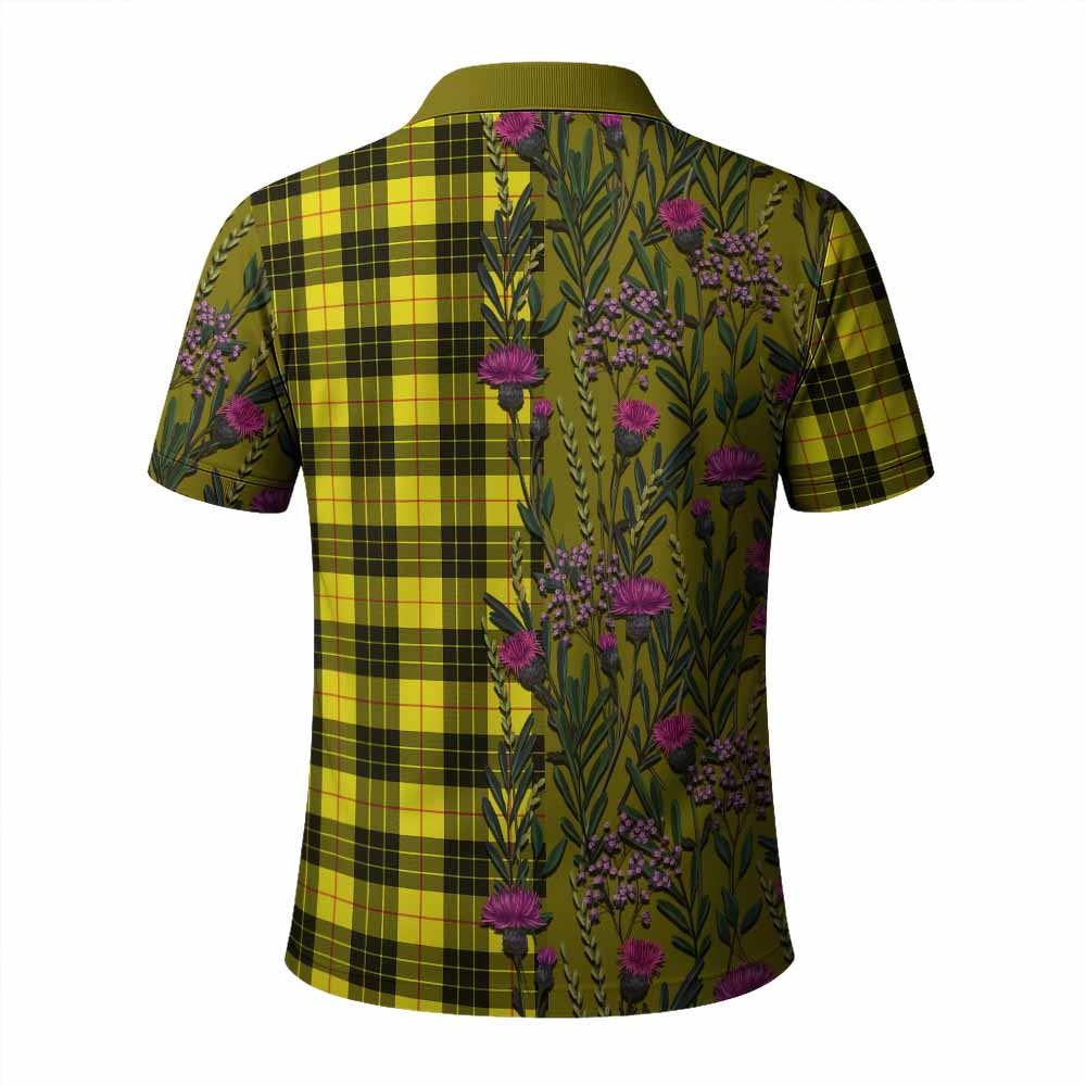 MacLeod (McLeod) Family Crest Tartan Polo Shirt Scottish Thistle Flower Pattern Half Style - Tartan Vibes Clothing