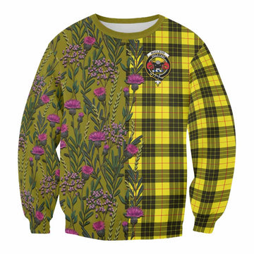 MacLeod (McLeod) Family Crest Tartan Sweatshirt Scottish Thistle Flower Pattern Half Style