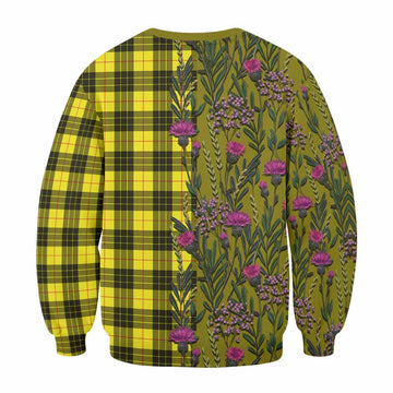 MacLeod (McLeod) Family Crest Tartan Sweatshirt Scottish Thistle Flower Pattern Half Style