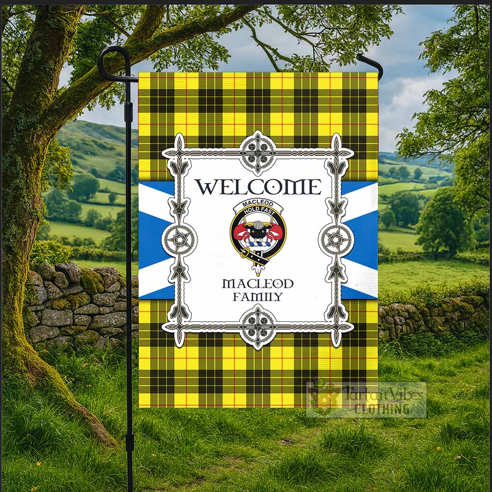 MacLeod (McLeod) Family Crest Tartan Welcome Garden Flag Saltire Harmony Style - Tartan Vibes Clothing